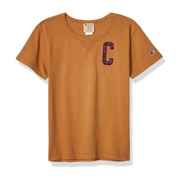 Champion Womens Small Vintage Wash C Block Short Sleeve Tee Reverse Weave Brown - Picture 8 of 8